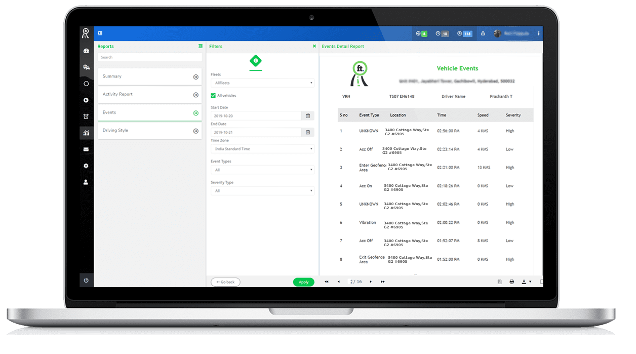 fleetly Continuous monitoring and evidence