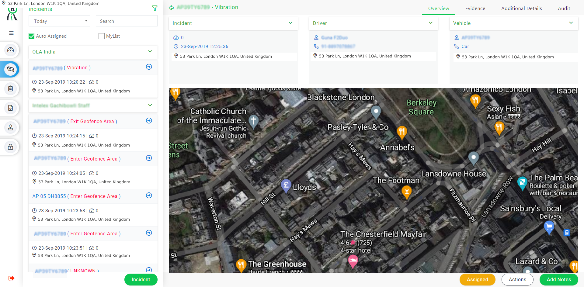 fleetly location tracker for vehicle