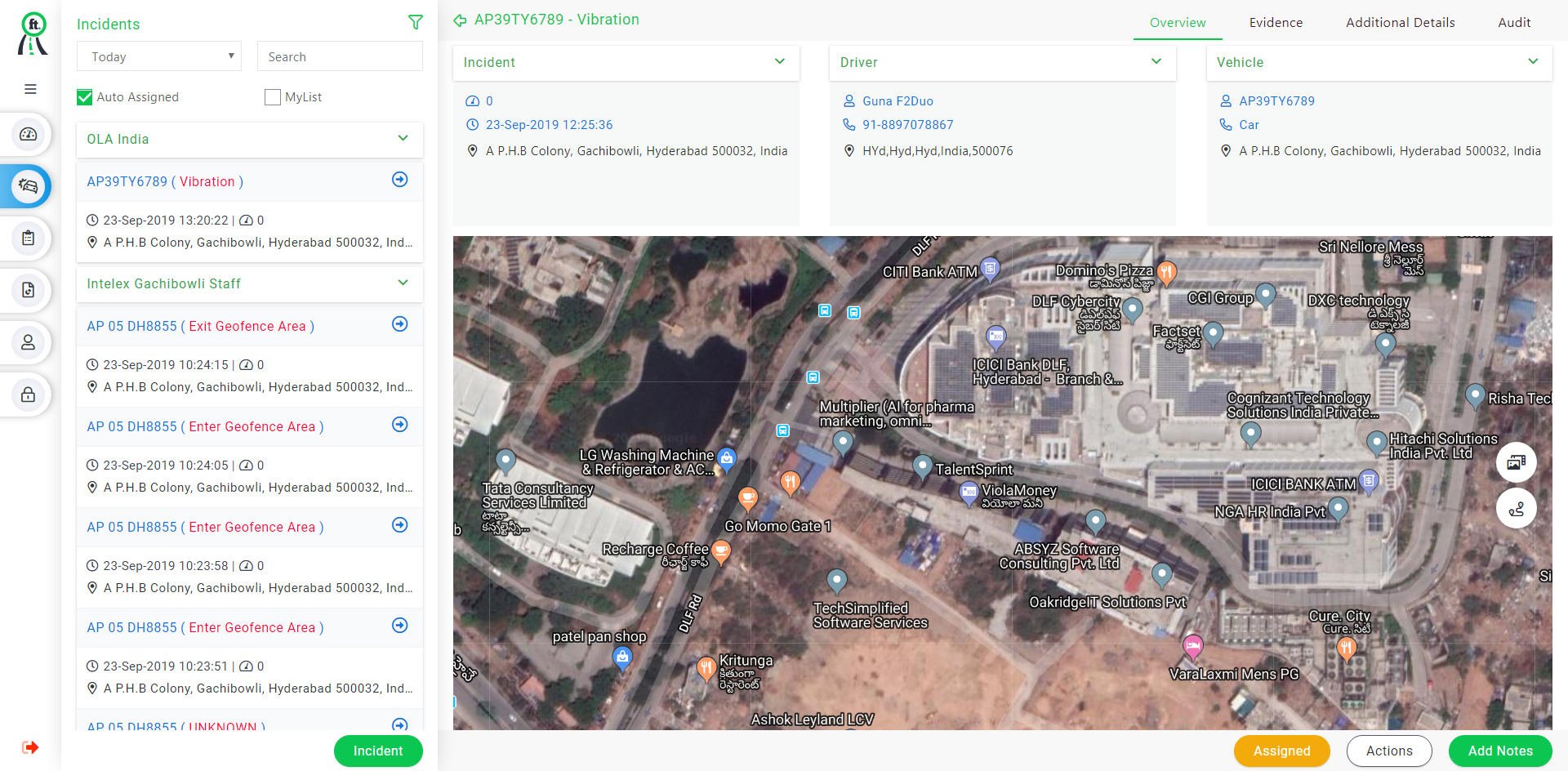location tracker for vehicle
